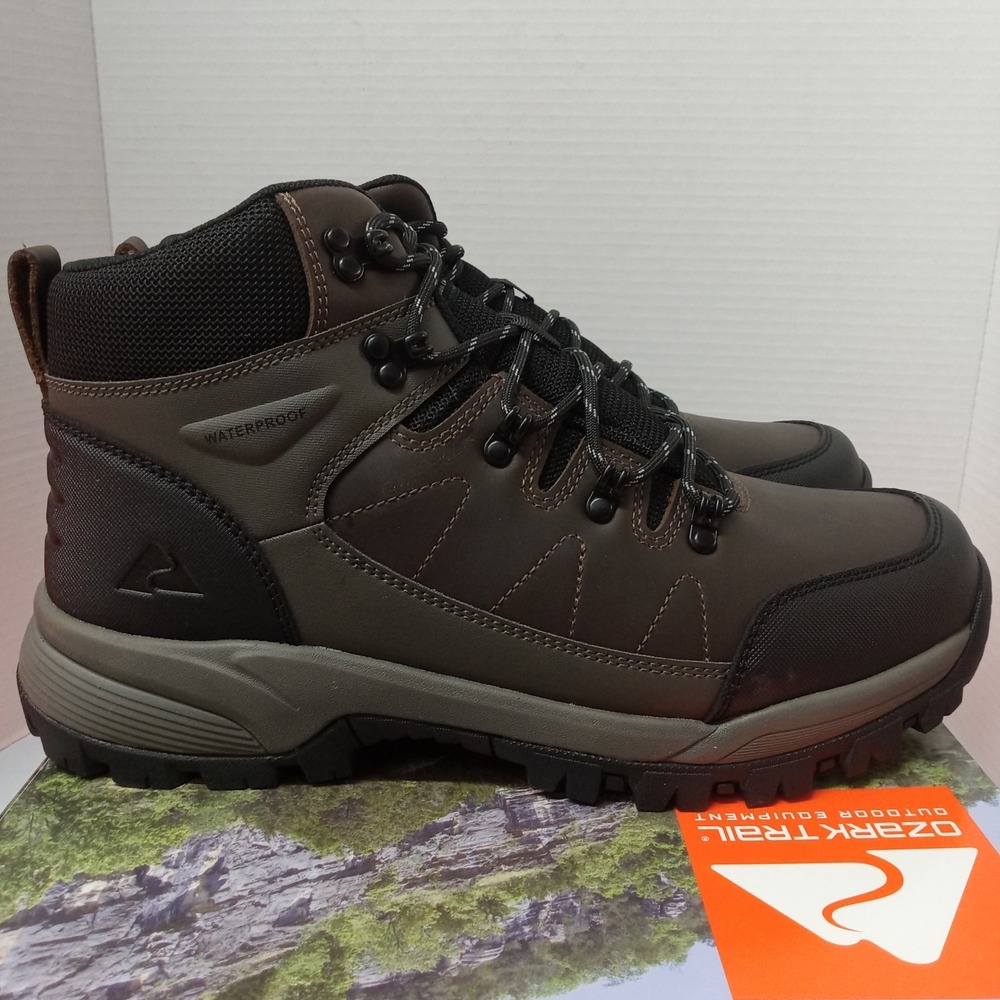 Ozark Trail OT Meadows 2.0 Men's Hiking Boots Size 13 Brown‎ Waterproof Leather